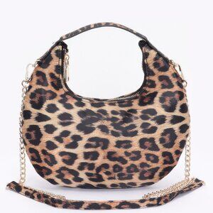 Nylon Leopard Hobo Bag